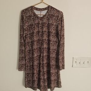 Leopard Print Long Sleeve Dress